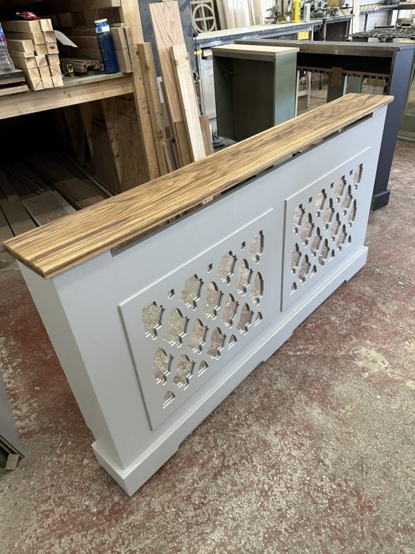 Oak Top Mirrored Radiator Enclosure