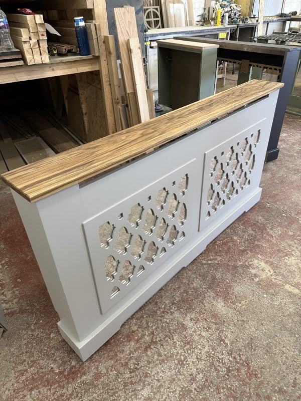 Oak Top Mirrored Radiator Enclosure