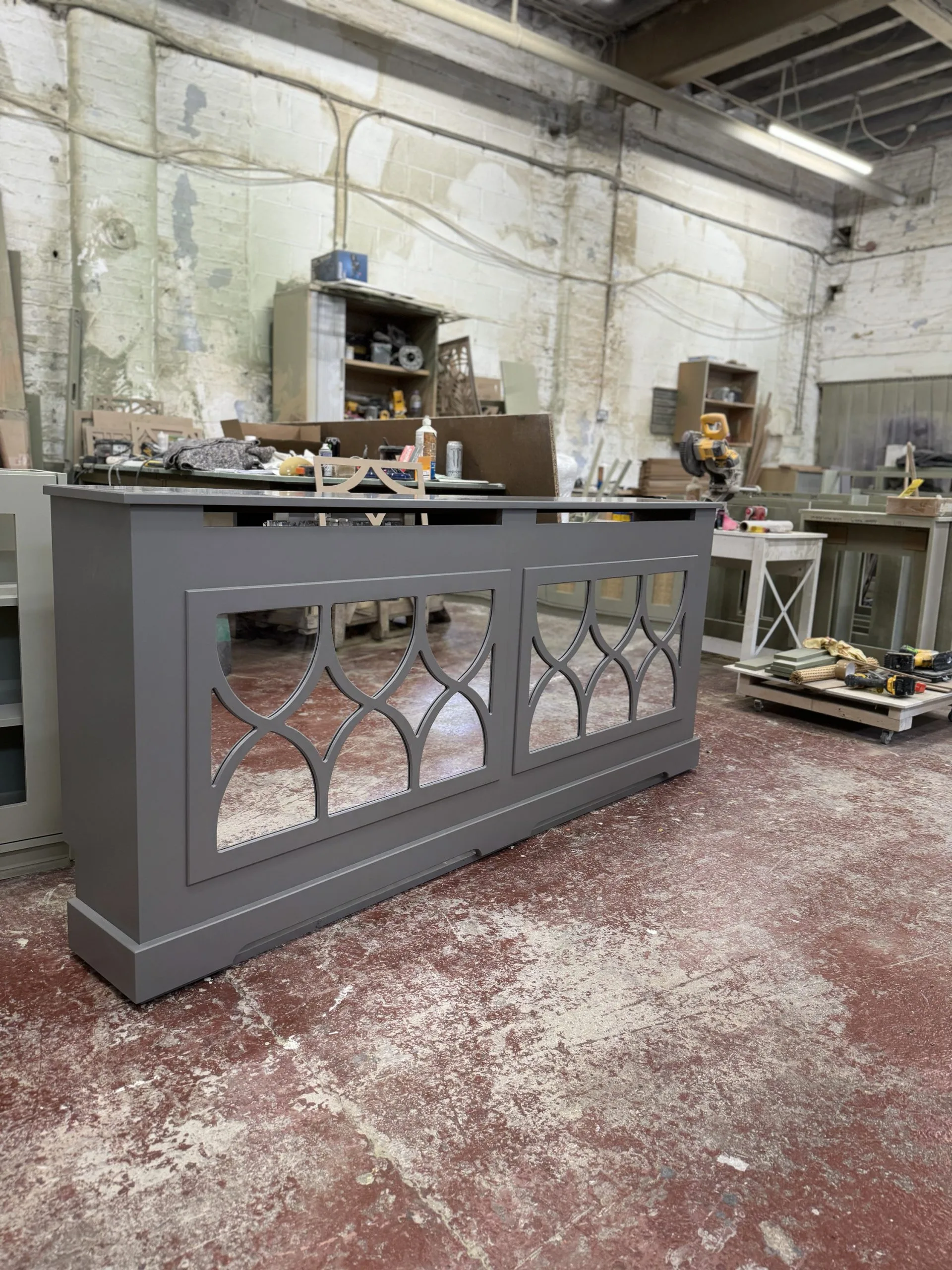 Elegant Grey Florence Mirrored Radiator Cover