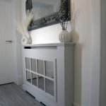 Bespoke Mirrored Radiator Cover with grid fretwork