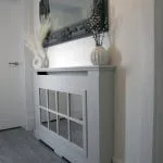 Bespoke Mirrored Radiator Cover with grid fretwork