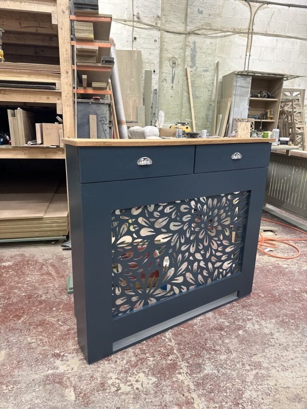 Bespoke Floral Grill Cover with Oak Top and Storage