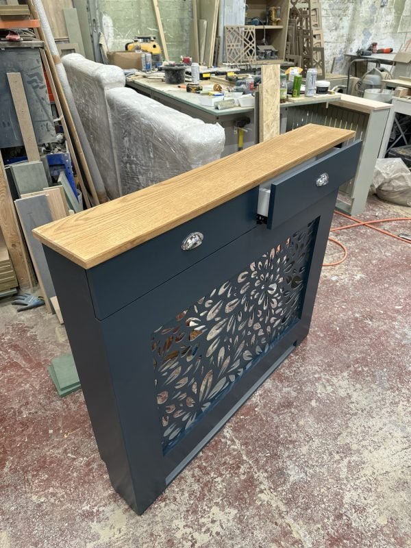 Bespoke Floral Grill Cover with Oak Top and Storage
