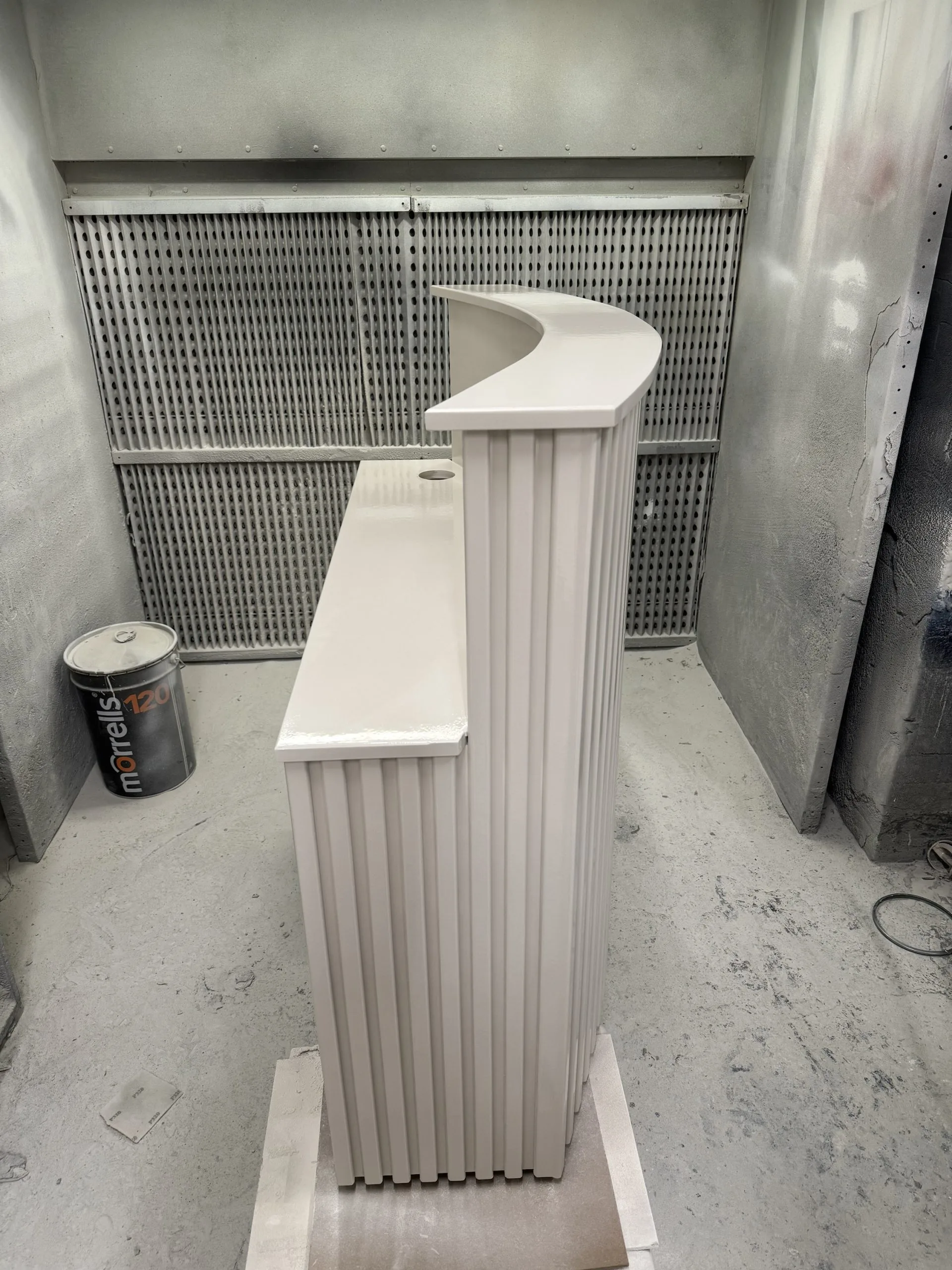 Curved Reeded Design Reception Counter