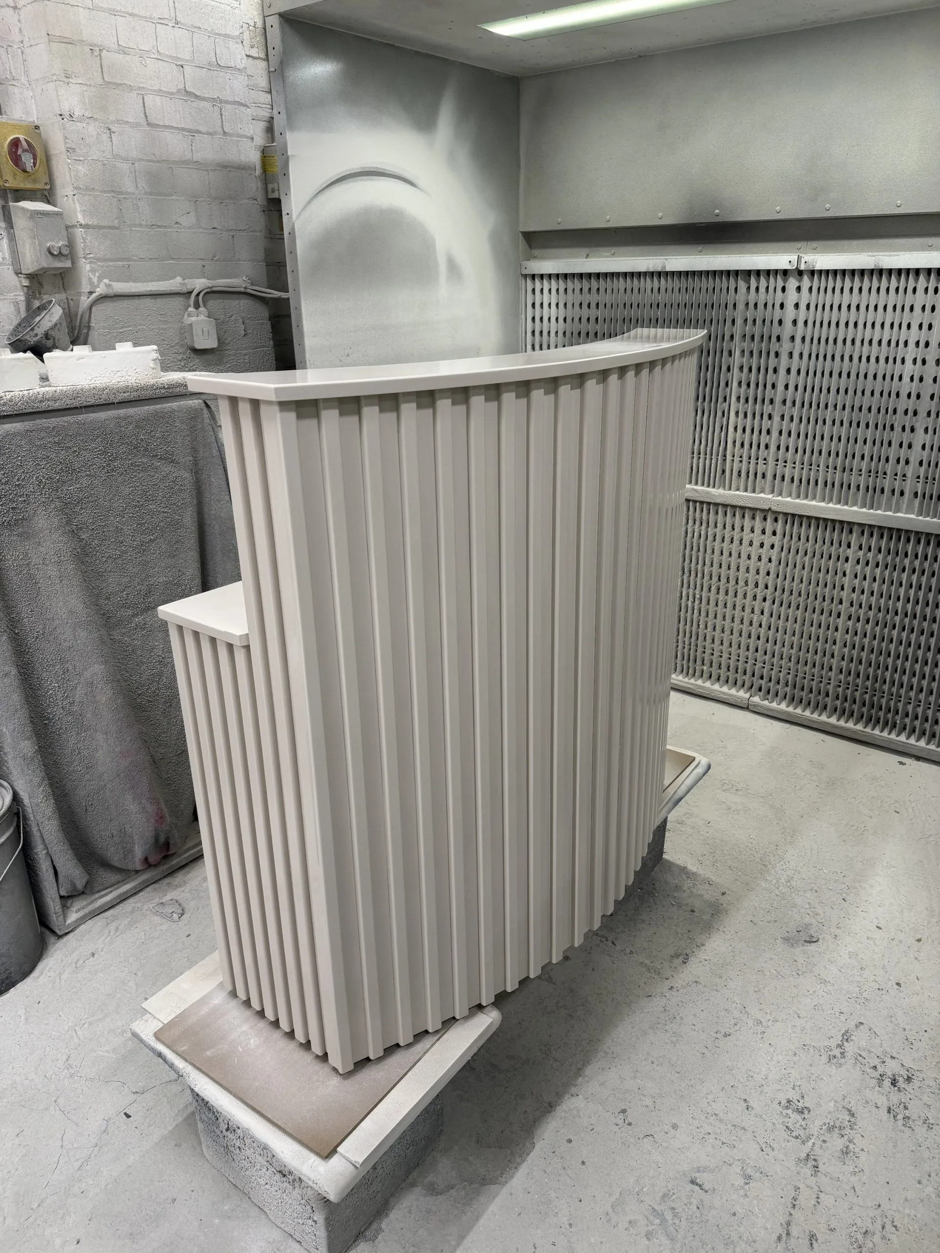 Curved Reeded Design Reception Counter