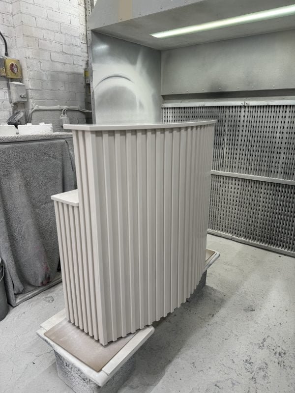 Curved Reeded Design Reception Counter