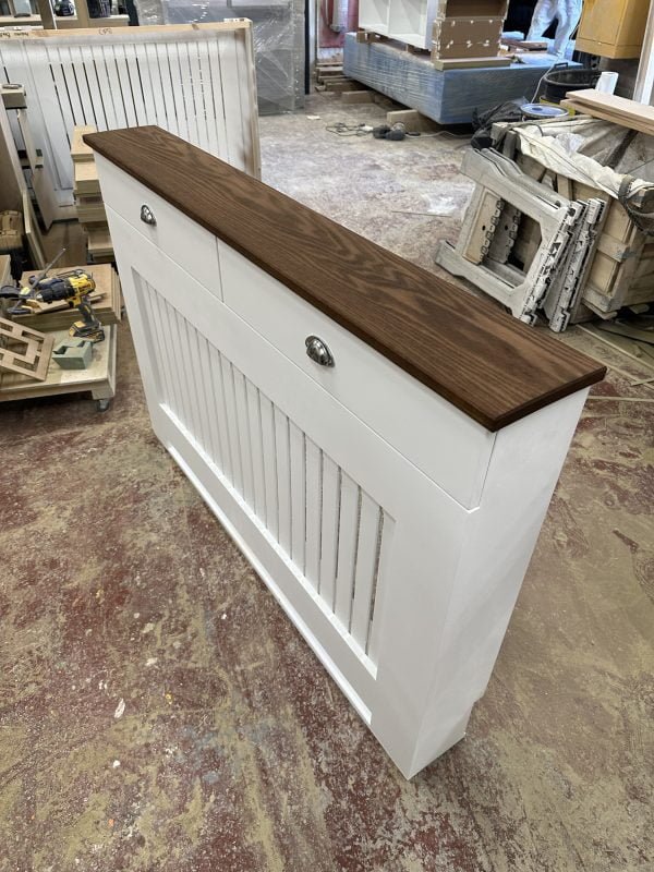 Oak Top Radiator Cover with Functional Drawers