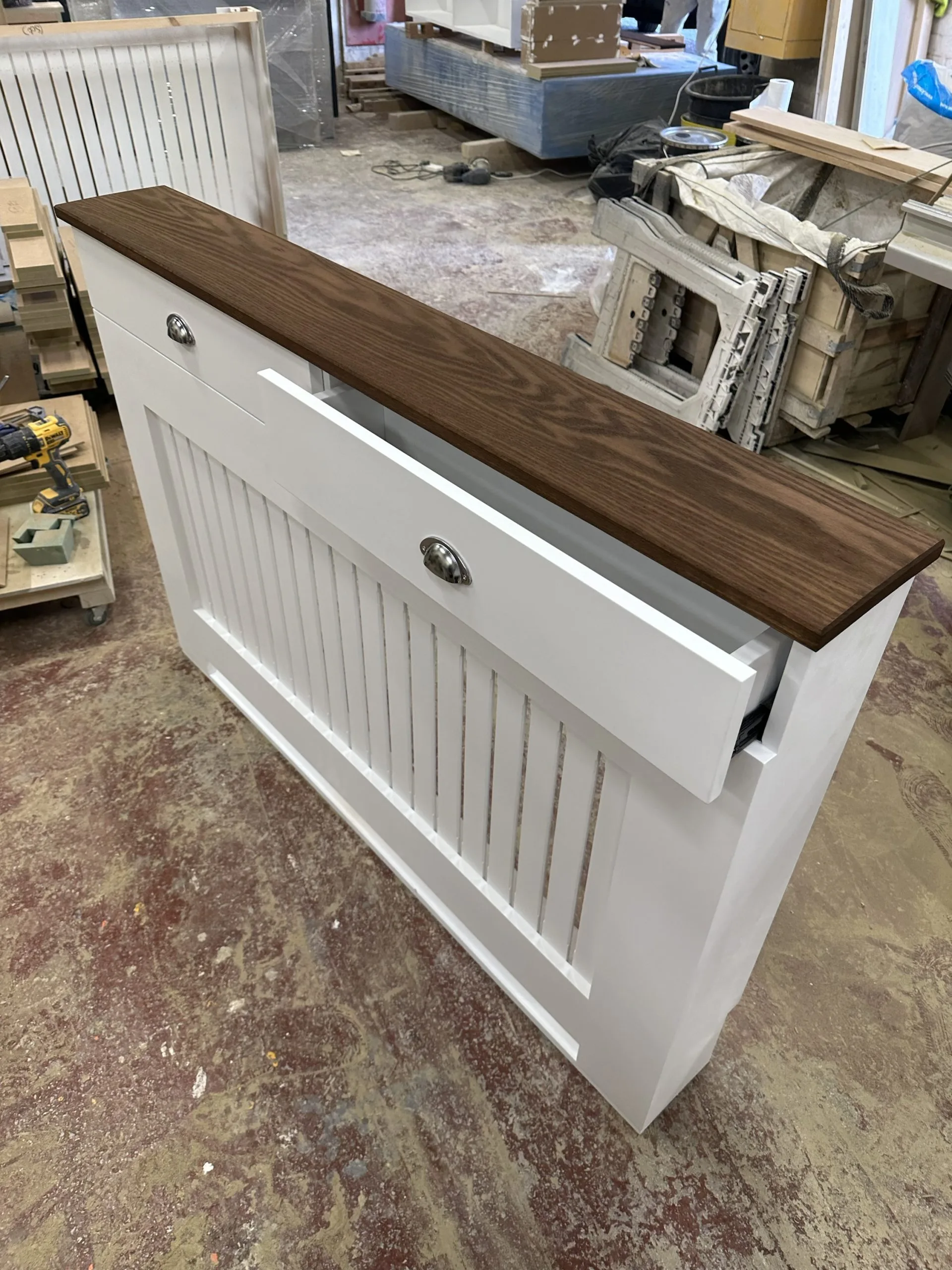 Solid Oak Top Radiator Cover with drawers