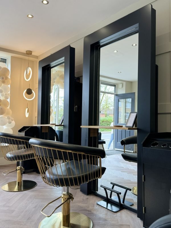 LED Salon Mirror with Rear Storage and Lighting