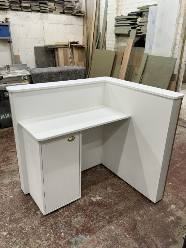 Bespoke Reception Desk, L Shape, Farrow & Ball - Shaded White