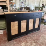 Rattan Radiator Cover with Drawers & Solid Oak Top