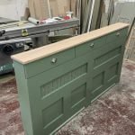 Radiator Cover with drawers and Solid Oak top shelf (Image, Farrow & Ball Breakfast room green)