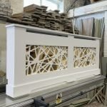 Mirrored Radiator Cover, Abstract design (image white, gold mirror)