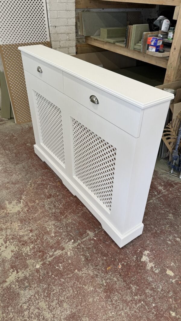 White Regency Grill Radiator Cover with Drawers
