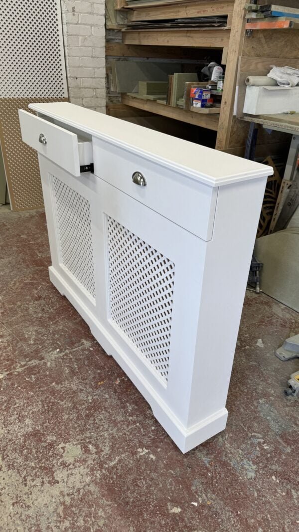 White Regency Grill Radiator Cover with Drawers