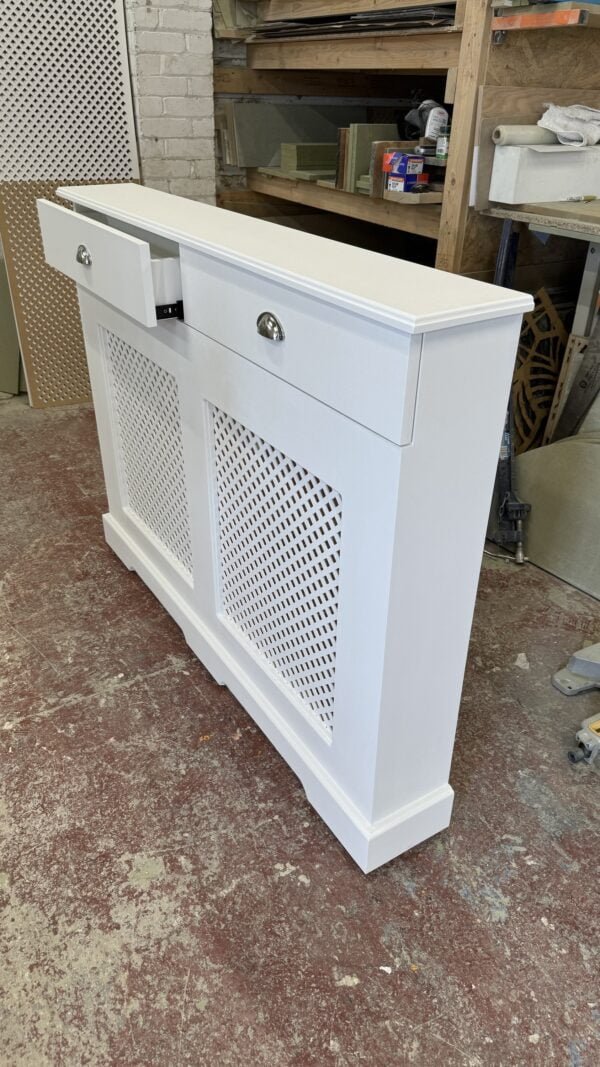 White Regency Grill Radiator Cover with Drawers