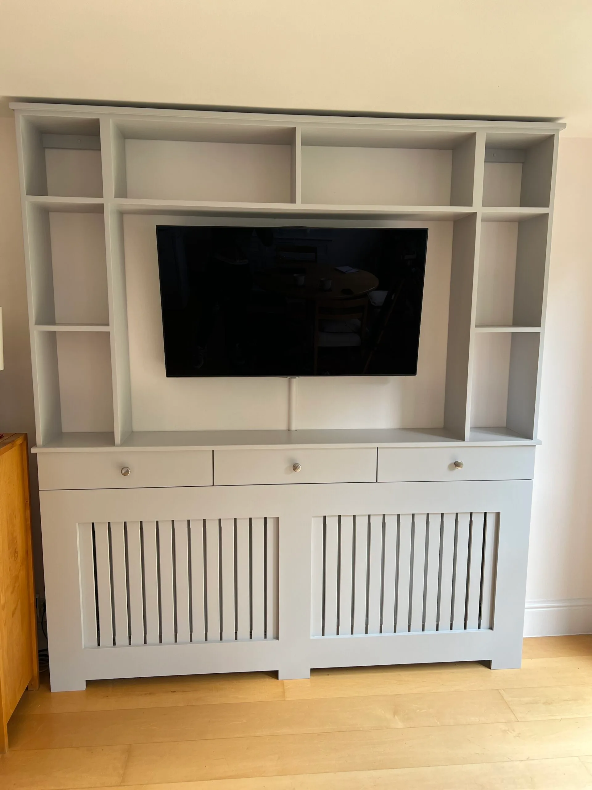 Pavilion Gray Bookcase Radiator Cover with Drawers