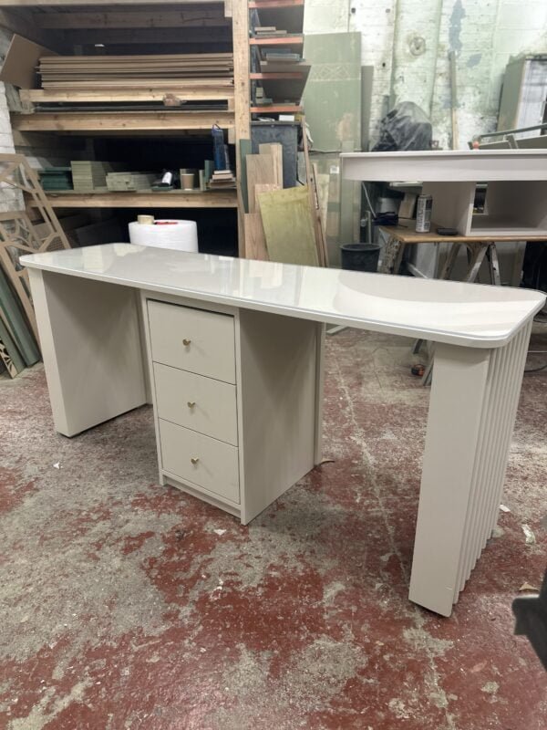Reeded Two-Person Manicure Desk