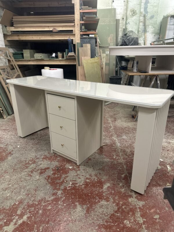 Reeded Two-Person Manicure Desk