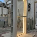 Bespoke Curved Salon Mirror | Stylish Mirrored Unit with Storage | Egyptian Cotton