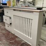 Radiator Cover with Side Drawers & Solid Oak Top – (Image F&B Skimming Stone)