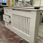 Radiator Cover with Side Drawers & Solid Oak Top – (Image F&B Skimming Stone)