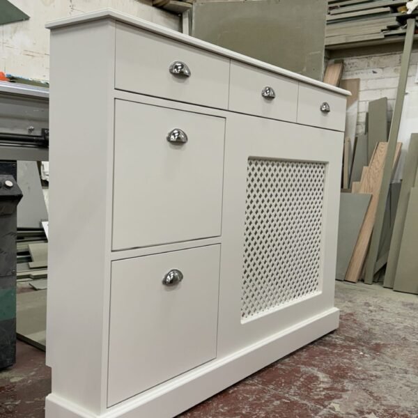 Regency grill radiator cover with shoe storage, drawers