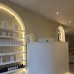 Curved Reception Desk, Smooth finish, LED lighting