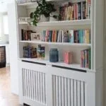 Vertical Slat Radiator Bookcase | Custom Storage Solution