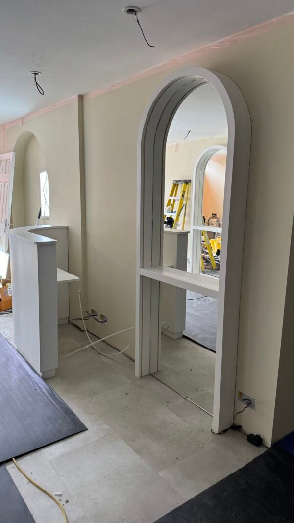 Introducing the LED Curved Stylist Mirror Unit with Storage