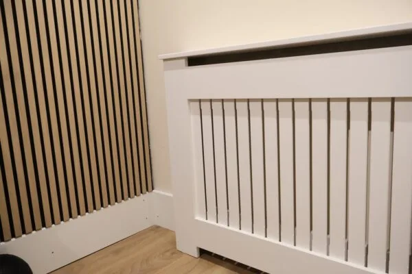 Space-Saving Small White Radiator Enclosure