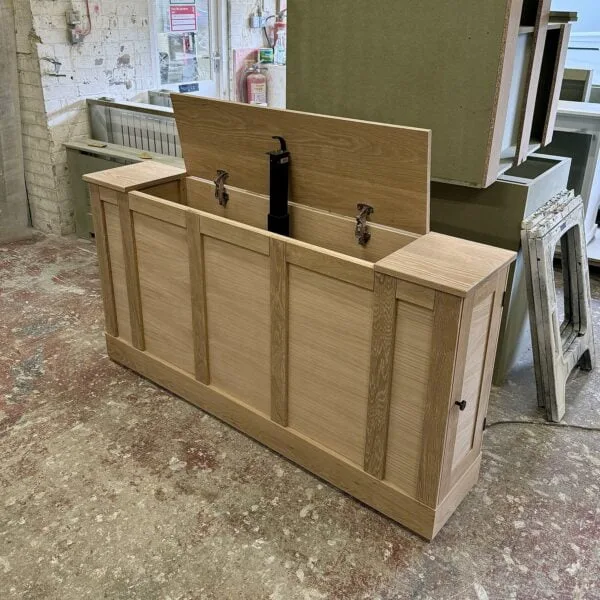 Solid Oak TV Stand, Motorised TV Box