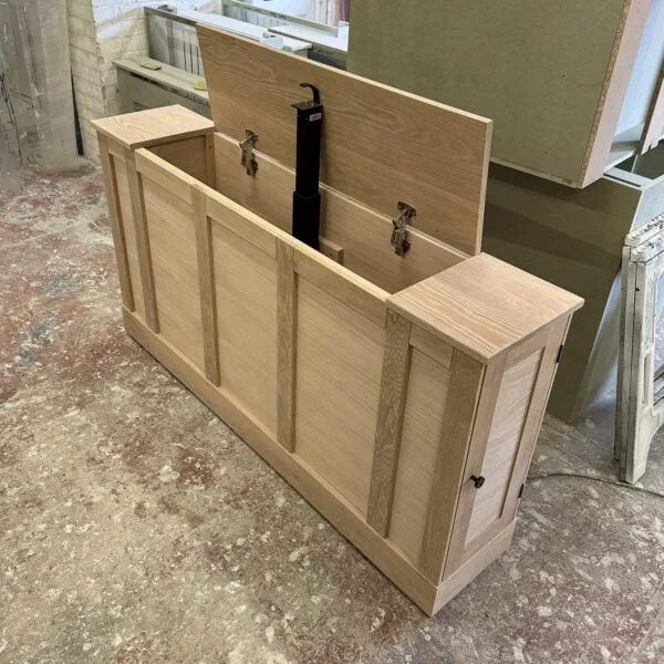 Solid Oak TV Stand, Motorised TV Box