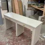 Small manicure desk, reeded design two person station