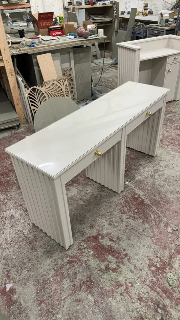Bespoke Two-Person Reeded Nail Station