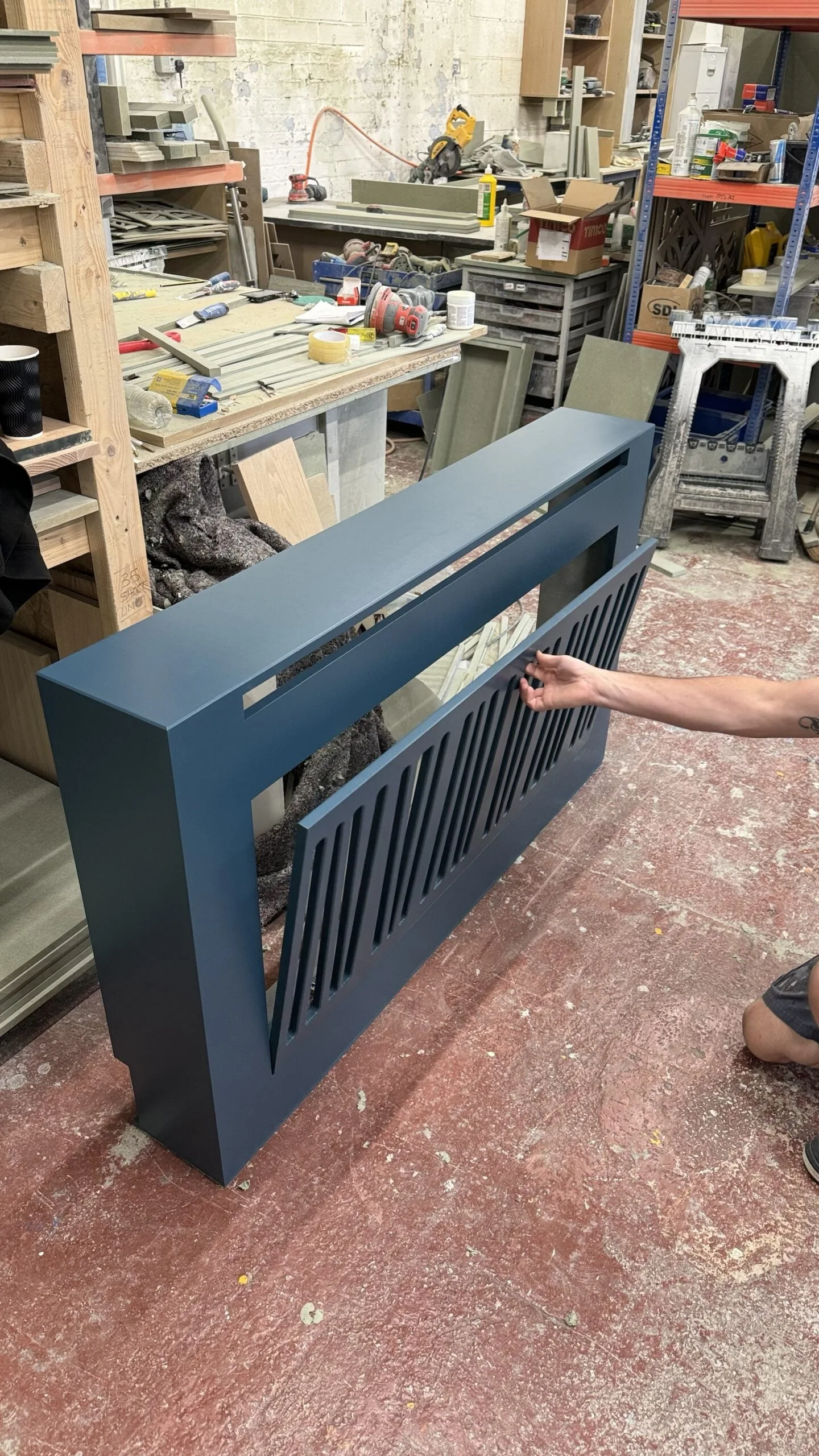 Bespoke Radiator Cover With Fold Down Door