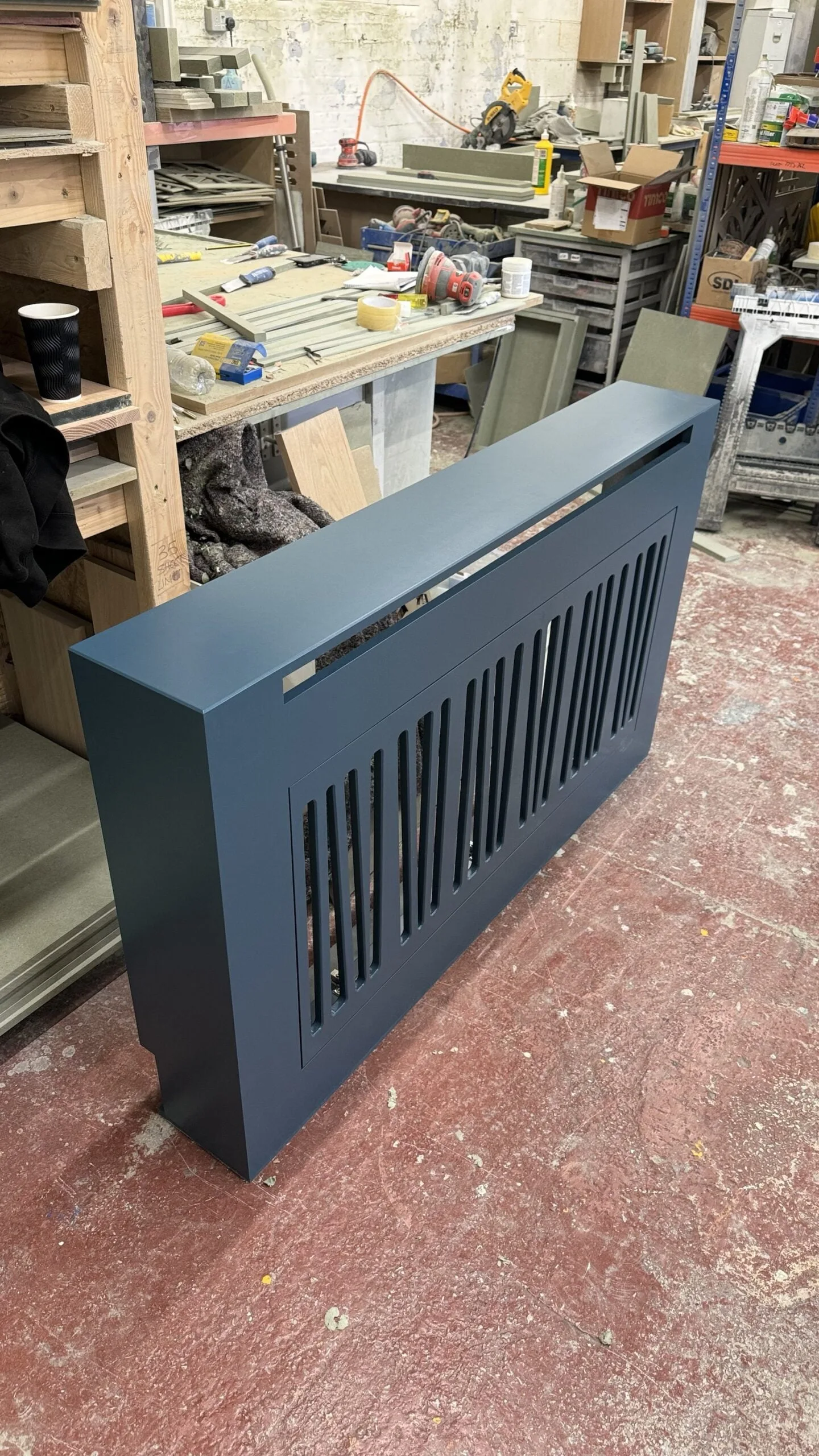 Bespoke Radiator Cover With Fold Down Door