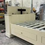 Bespoke Wooden Motorised TV Bed, Cream