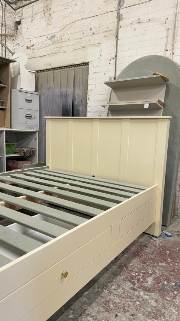 Bespoke Wooden Motorised TV Bed, Cream