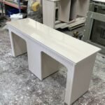 Small manicure desk, reeded design two person station