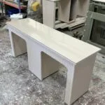 Small manicure desk, reeded design two person station