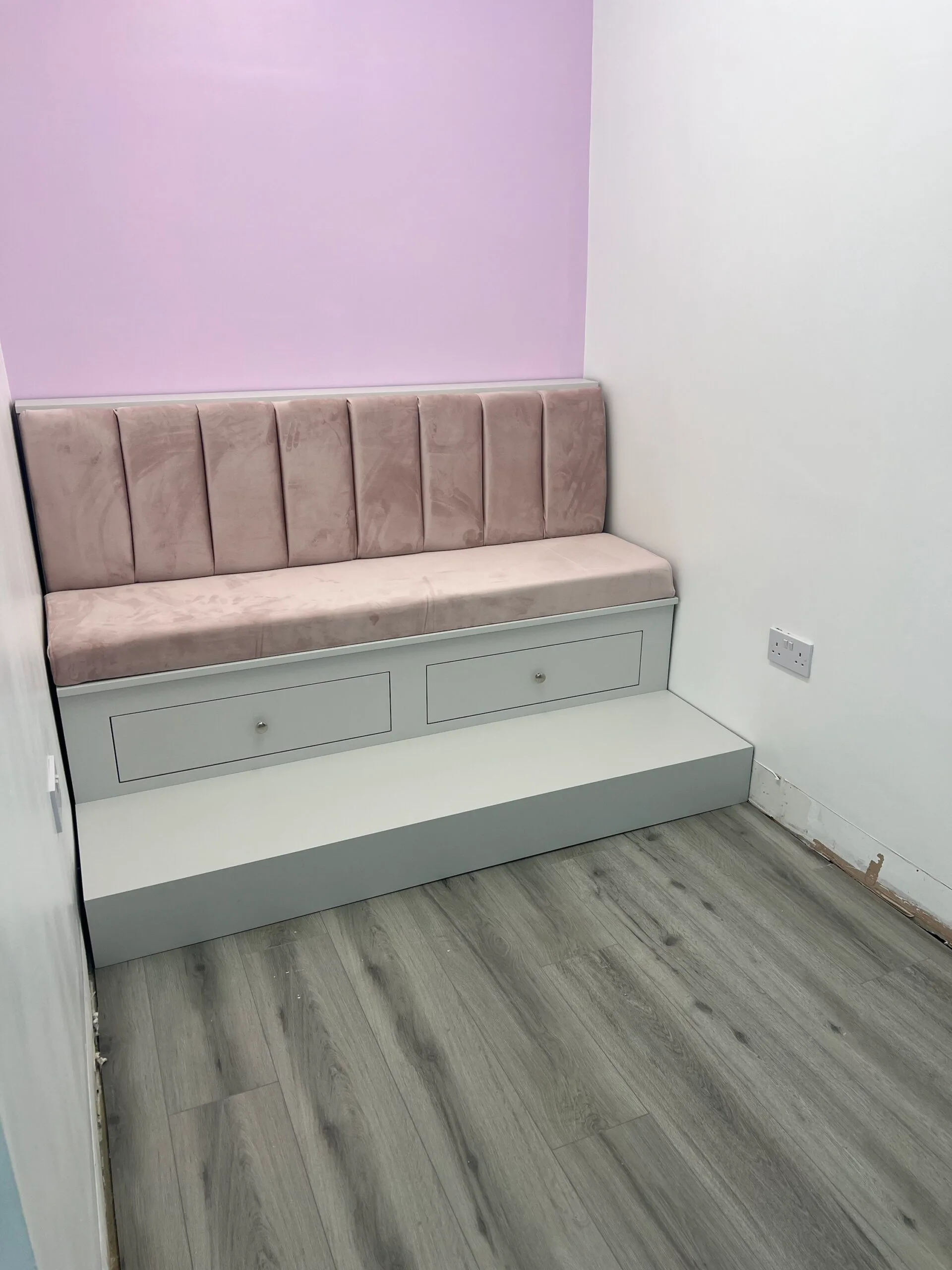 Bespoke Pedicure Station, Custom Luxury Pedicure seating, Pink