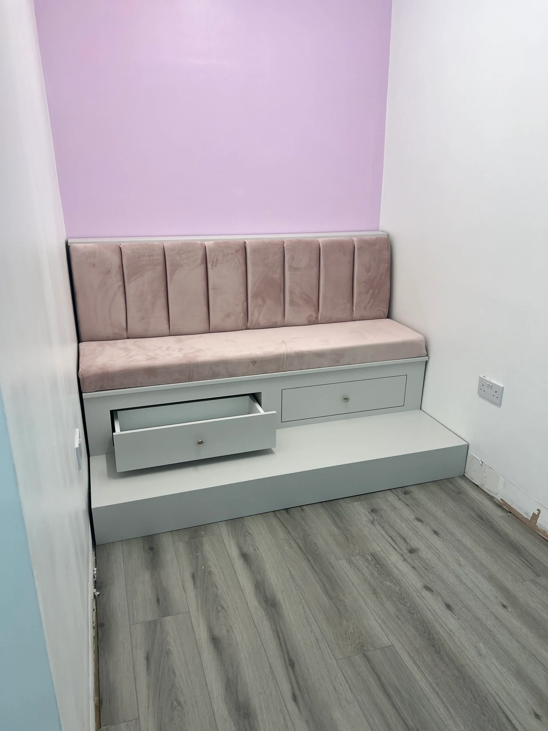 Bespoke Pedicure Station, Custom Luxury Pedicure seating, Pink