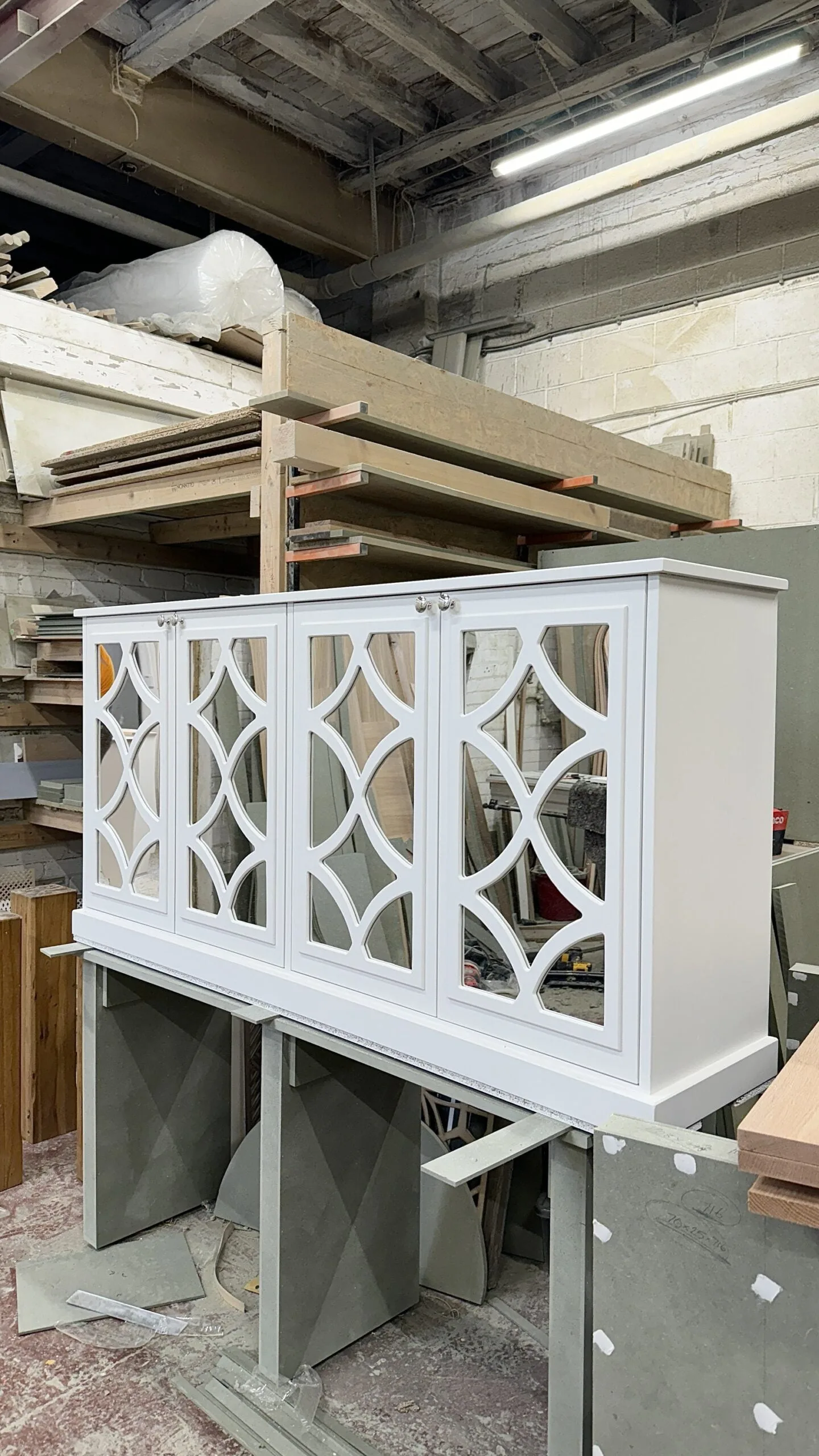 Medium-Sized Mirrored Entertainment Center