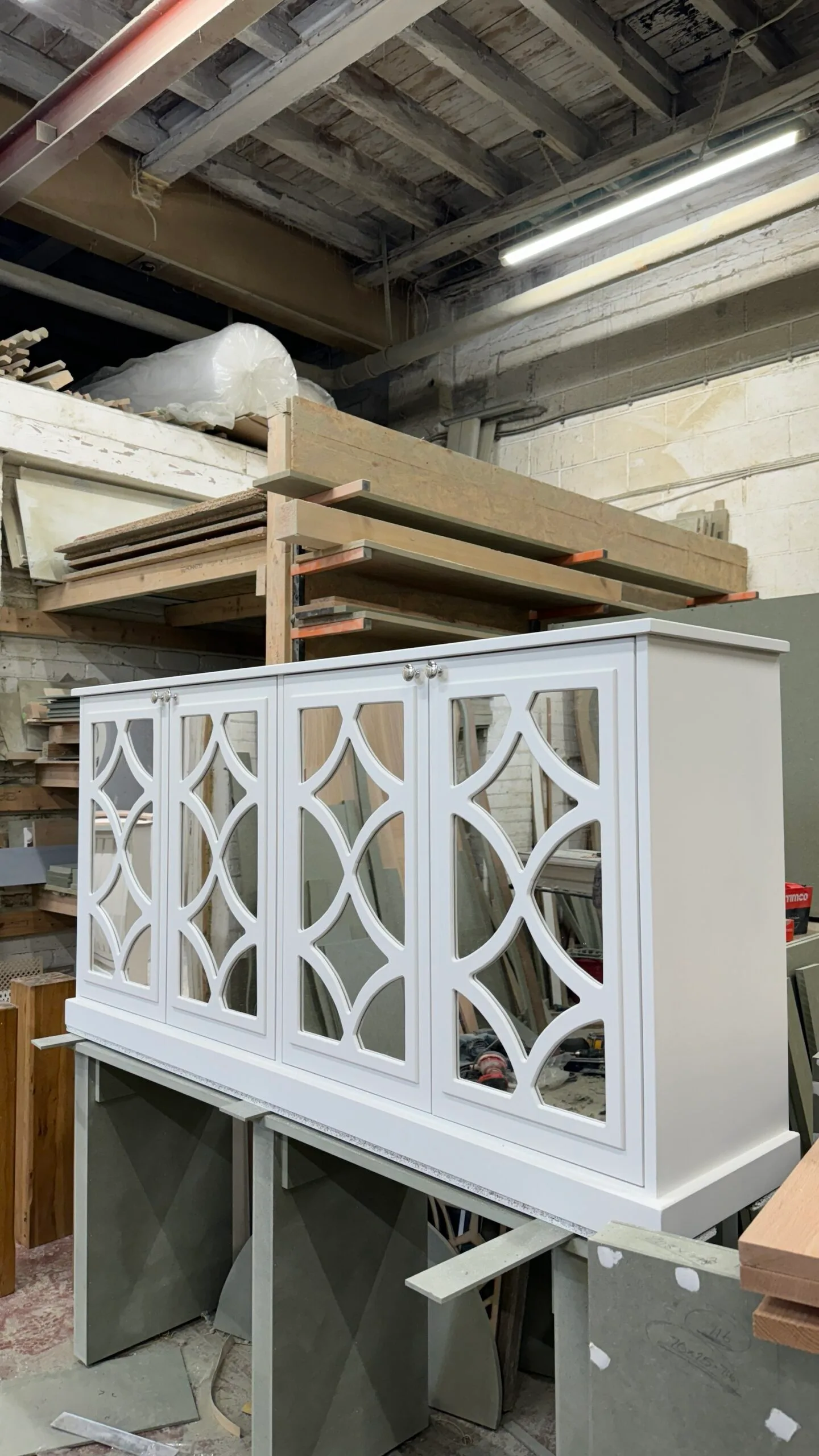 Medium-Sized Mirrored Entertainment Center