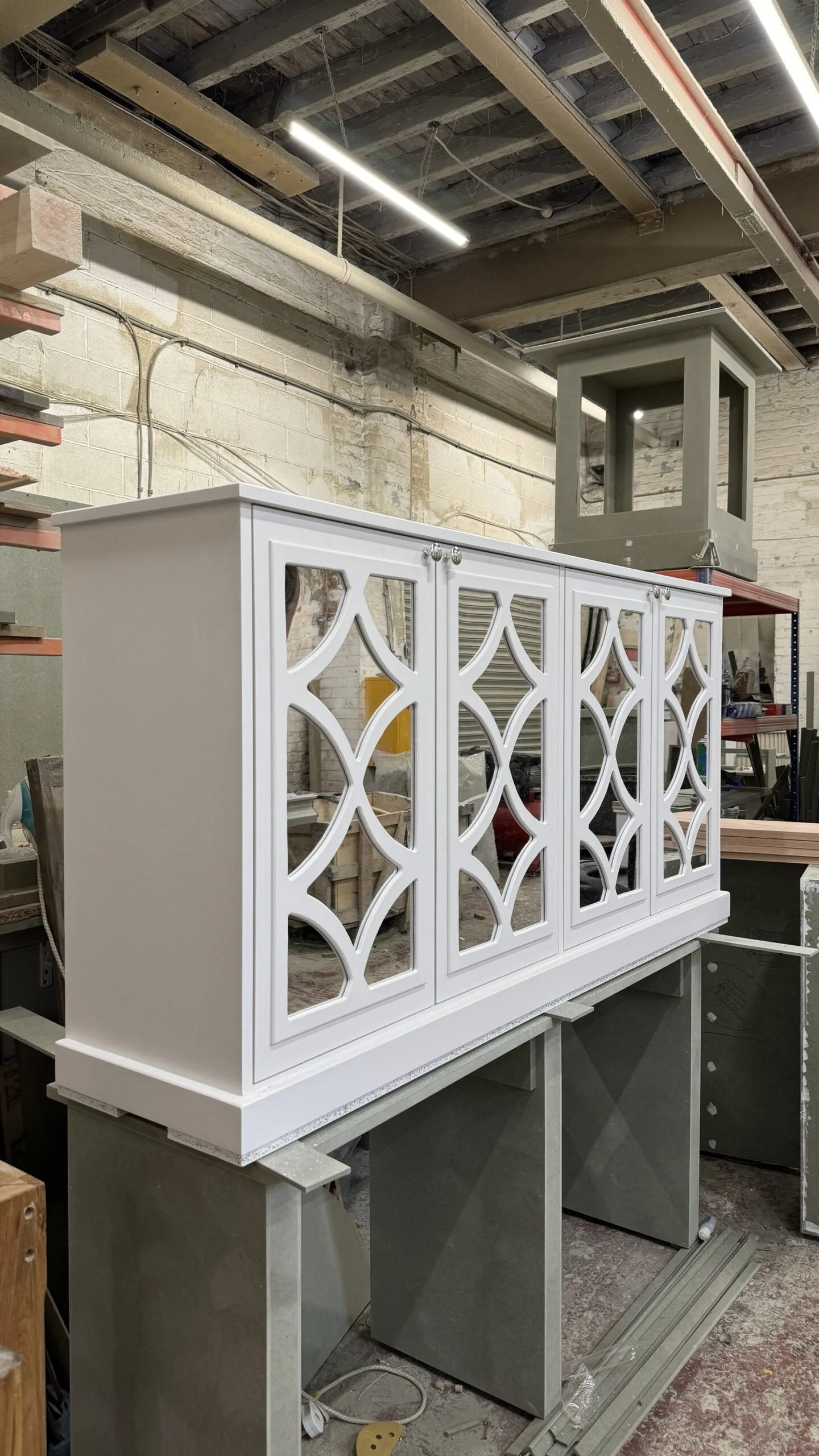 Medium-Sized Mirrored Entertainment Center