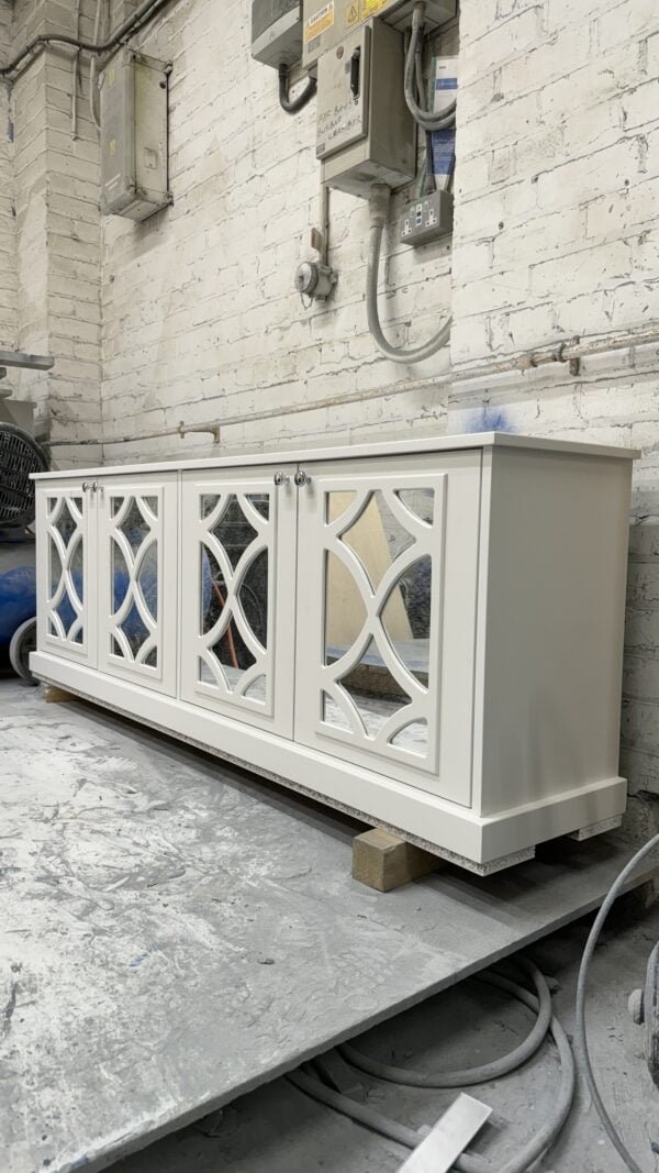 White Mirrored Sideboard / TV Cabinet Large