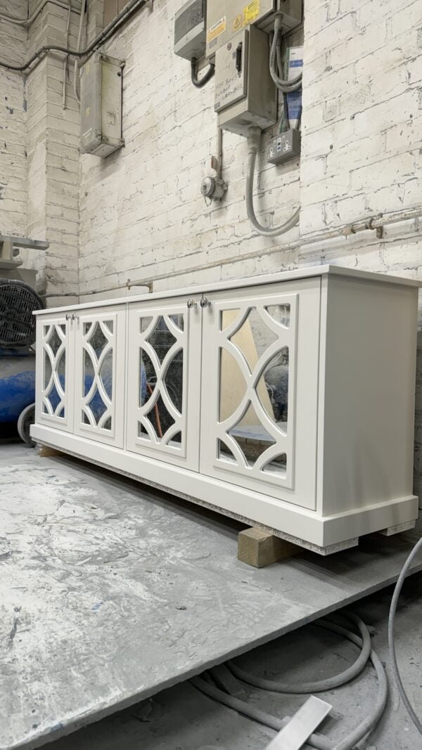 White Mirrored Sideboard / TV Cabinet Large