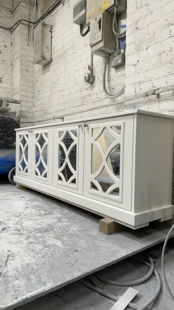 White Mirrored Sideboard / TV Cabinet Large