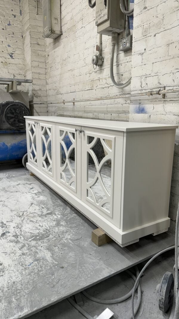 White Mirrored Sideboard / TV Cabinet Large